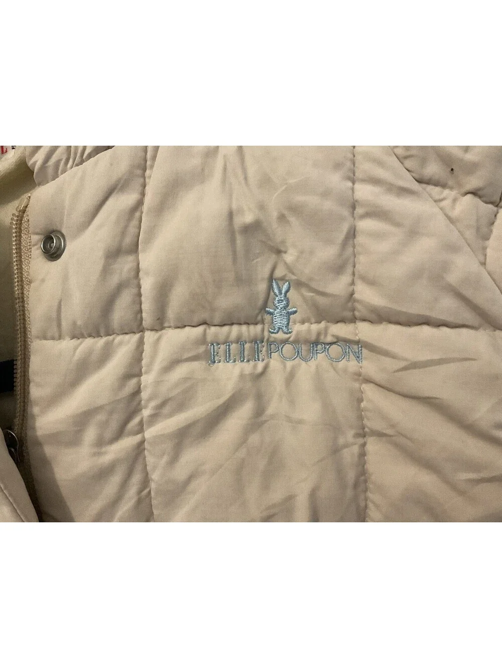 Elle Poupon Vintage Girls Down Jacket Fur Trim Sz Medium